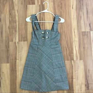 Free People Plaid Overall Dress - Size 0/2